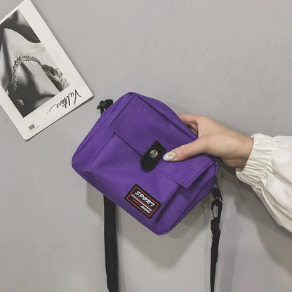 eybag Small Canvas Shoulder Bag Women Casual Canvas Mini Handbags Black/Beige/Purple/Yellow Crossbody Bags Harajuku Style Shoulder Bag