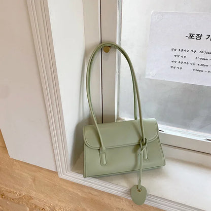 eybag Fashion Women Small Tote Shoulder Bag Retro Design Ladies Clutch Purse Handbags Solid Color PU Leather Female Underarm Bags