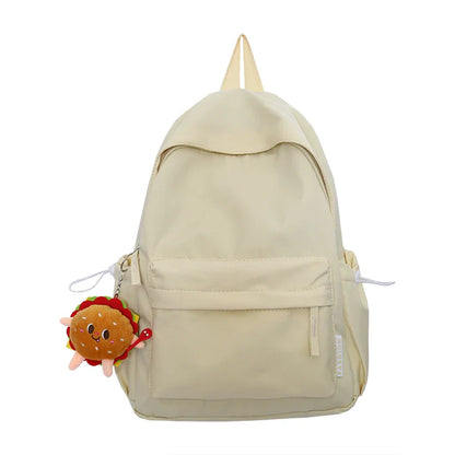 eybag 2024 Hot Selling Candy Colored Hamburger Pendant Backpack with College Style Minimalist and Fashionable Girl Backpack