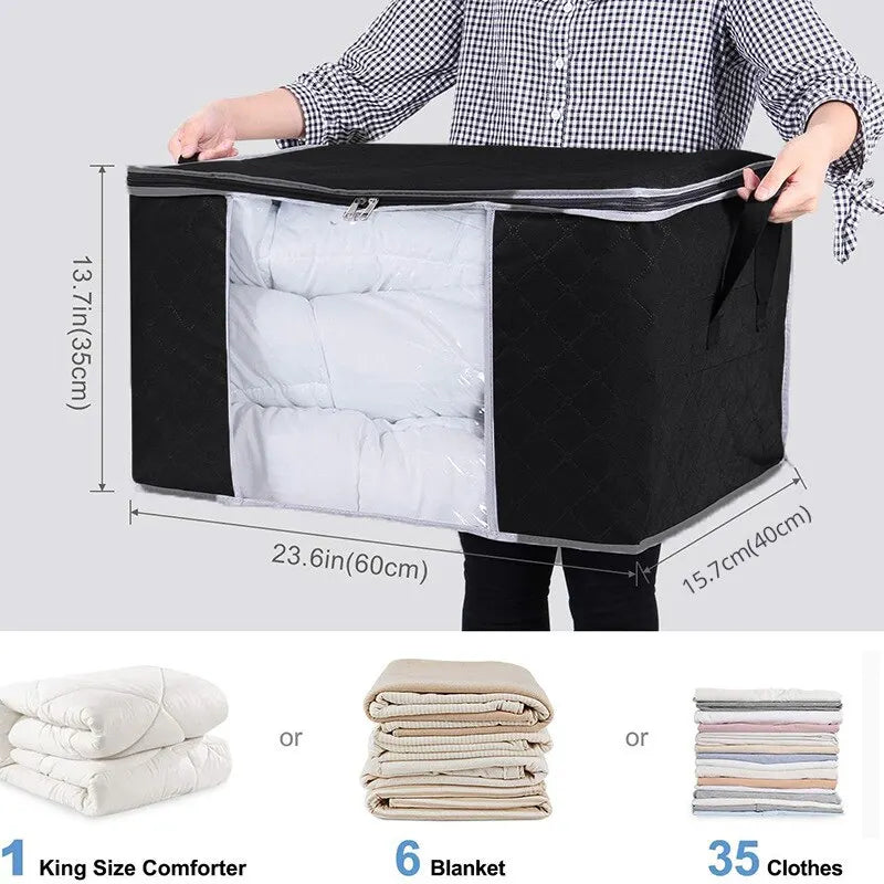 eybag 6pcs/set Clothes Storage Bags Upgraded Foldable Fabric Storage Bags Storage Containers For Organizing Bedroom