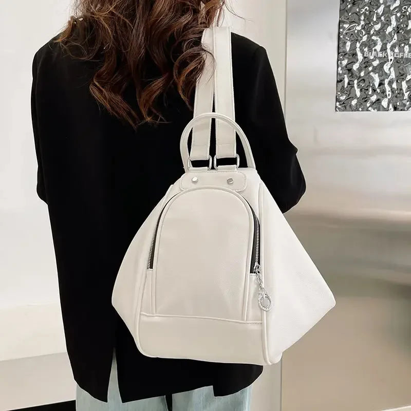 eybag Commuter Simple Solid Color Backpack for Women Light Fashion Versatile Multifunctional Crossbody Bag Shoulder Bag for Girls Ins