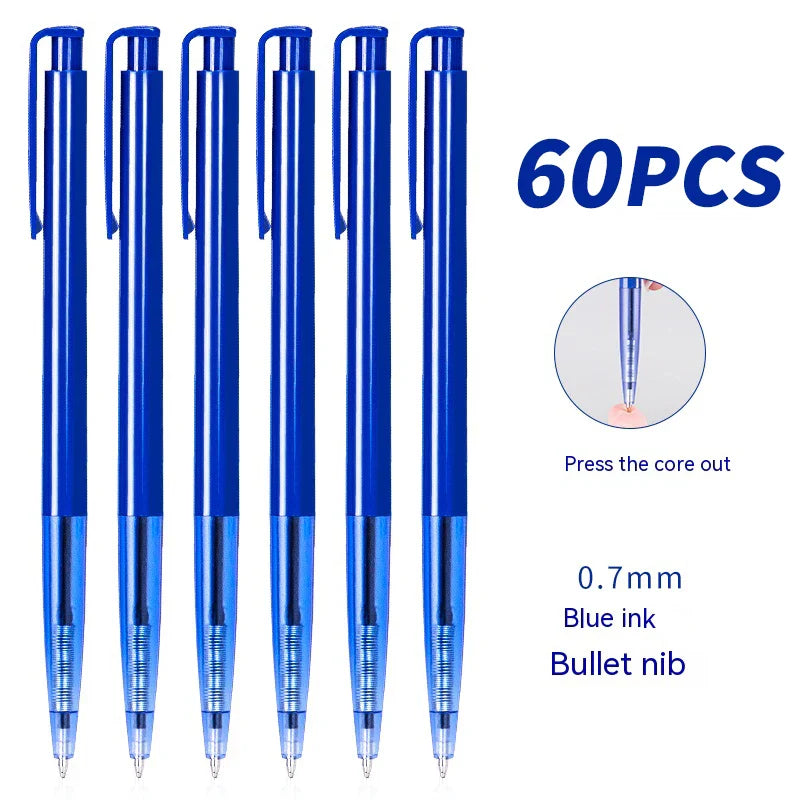 eybag DELI-Bullet Tip Ballpoint Pen Set, Fine Point 0.7mm, Blue Ink, Office and School Supplies, Stationery