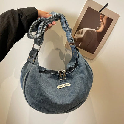 eybag Women Denim Shoulder Bag Large Capacity Strap Adjustable Crossbody Bag Vintage Messenger Hobo Bags Casual Handbags 2024 New