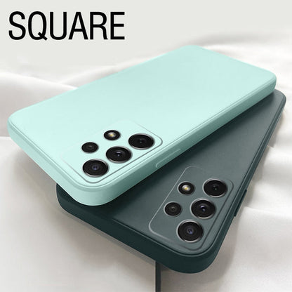 eybag Square Candy Silicone Phone Case For Samsung Galaxy A33 A53 A73 5G A13 A03 A52S A02 A02S A12 A22 A32 A52 A72 A82 Slim Soft Cover