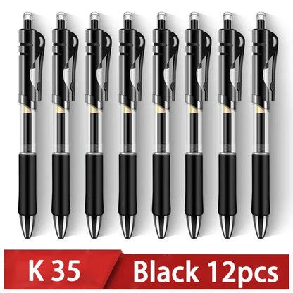 eybag Retractable Gel Pen,Black, Red,Blue Ink Ballpoint for Writing,Office and School Supplies,Stationery,0.5mm Retractable,12 Pcs Box