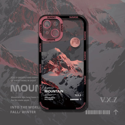 eybag Aesthetic Snow Mountain Transparent Phone Case For iPhone 13 12 11 Pro Max X XR XS Luxury Clear Soft Silicone Shockproof Cover