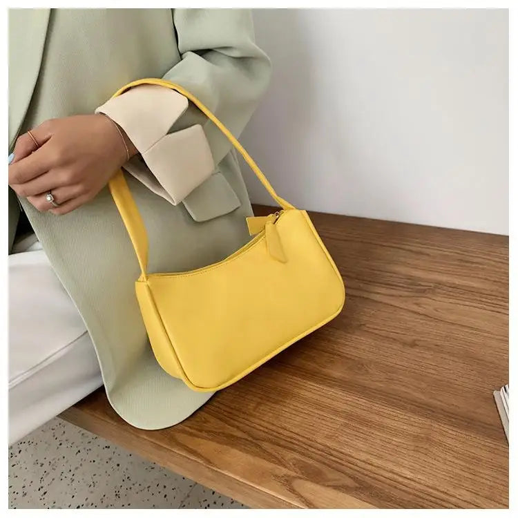 eybag Bag Women Retro Handbag PU Leather Shoulder Totes Underarm Vintage Top Handle Bag Female Small Subaxillary Bags Clutch