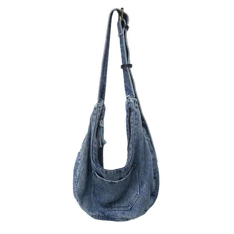 eybag Fashion Blue Denim Shoulder Bags For Women Korea Style Canvas Casual Crossbody Bags 2024 New Pastoral Cloth Female Packages