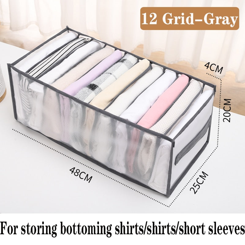 eybag 7 Grid Jeans Storage Boxes Closet Organizer Wardrobe Dividers Drawer Organizers  Foldable Underwear Storage Box