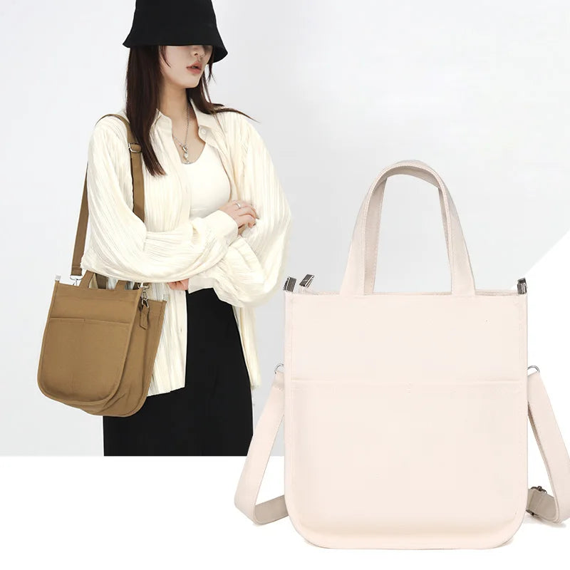 eybag Simple canvas bags for women soft luxury design Handbag office lunch tote bag small messenger Shoulder Books Bag For Girls