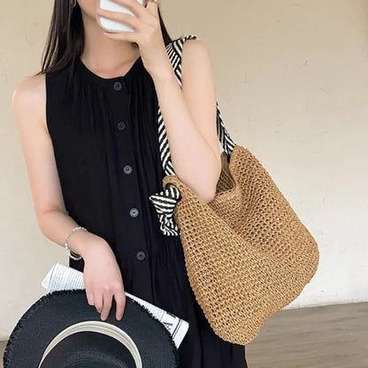 eybag Ladies Fashion Summer Straw Crossbody Bag Women Beach Holiday Shopping Woven Shoulder Handbag Messenger Purses for Women Bags