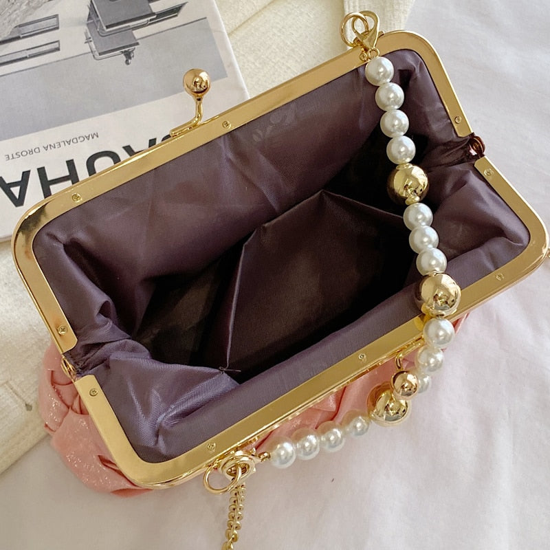 Lkblock Fashion Pearl Handle Handbag For Women Luxury Banquet Women's Bag Trend Ladys Evening Clutch Purse Party Bag Corssbody Bags