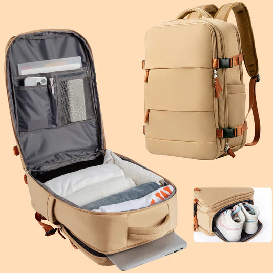 eybag Waterproof Travel Backpack Airplane Carry On Backpack Large Capacity Multi-Function Luggage Lightweight Fit 17inch Notebook