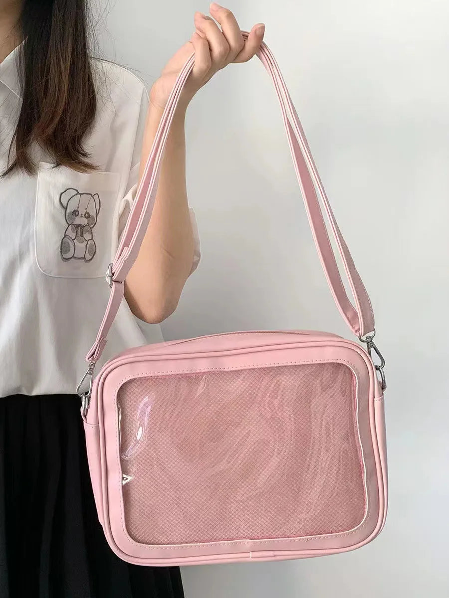 eybag Kawaii Japanese High School Girls Itabag Display Plate Pins JK Uniform Bag Women Crossbody Bags Soft Leather Shoulder Bag Bolso