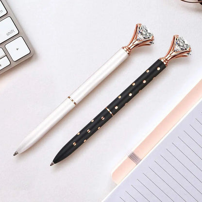 eybag Large Diamond Crystal Pen Ballpoint Pen Student Stationery Office Business Gifts 1.0mm Metal Nib Rhinestone Pen Ball Point Pen