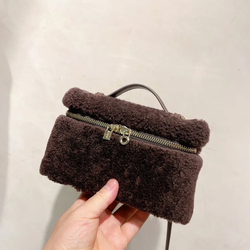 eybag Winter Lambswool Women's Handbags Soft Warm Shoulder Crossbody Bags for Women Luxury Designer Box Bag Phone Flap Purses Clutch