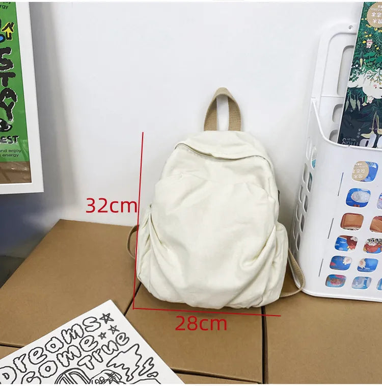 eybag 100% Cotton Small Backpacks Solid Black Leisure Or Travel Bags Soft Canvas Packages For Women High Quality Cloth Shoulder Bags