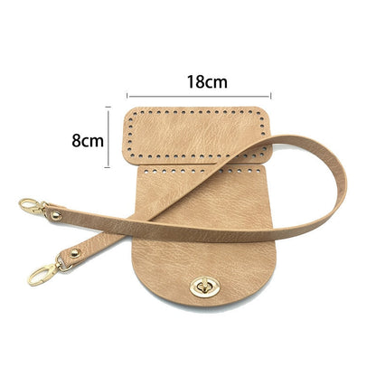 eybag High quality simulation leather hand bag homemade straw bag accessories leather cover bottom straps three-piece spot