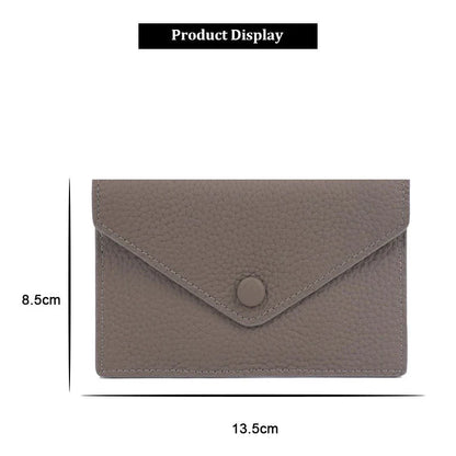 eybag Ultra-thin Ins Style Genuine Leather Card Holder Fashion Mini Short Envelope Wallet Korean Japan Credit Card Case Purse Dropship