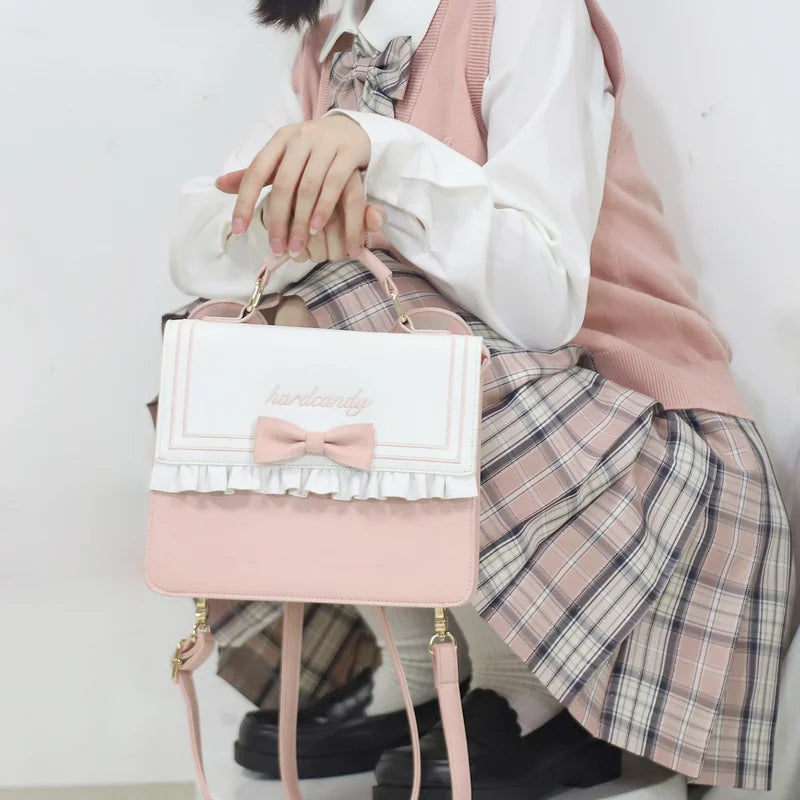 eybag Cute Lolita Bag Female Japanese Harajuku Bowknot Crossbody Shoulder Bag Kawaii Girls Backpack Handbags For Women 3 Purpose