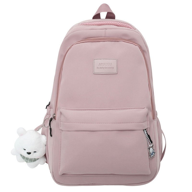 eybag Waterproof Solid Color Nylon Women Backpack School Bag For Teenagers Girls Travel Backbag Students Bag Kawaii Bookbag Mochilas