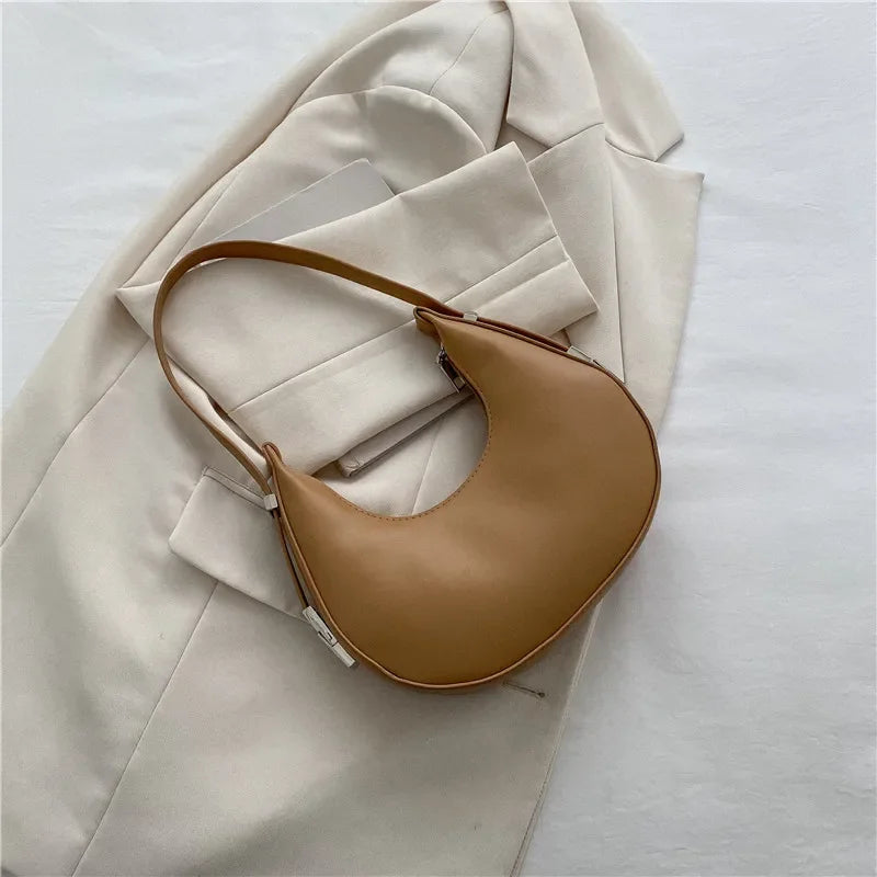 eybag Fashion Luxury Design PU Leather Hobo Shoulder Bag Women Small Clutch Handbag Purse Female Underarm Bag Travel Totes