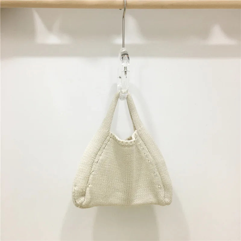 eybag Casual Yarn Crochet Handbags Small Woolen Knitting Shoulder Bag Handmade Woven Cloud Bags for Women 2024 Female Bucket Bags Chic