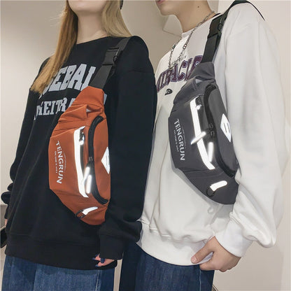 eybag Newly Lovers Crossbody Bag Reflective Stripe Female Shoulder Girls Sling Bag Women Chest Pack Bag Men Casual Messenger Pack