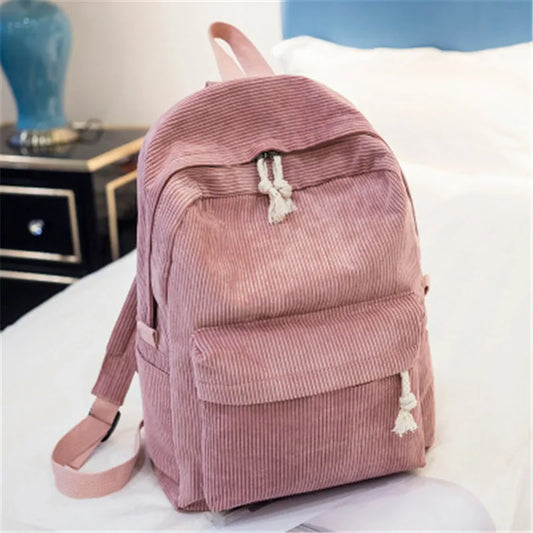 eybag Personalized Corduroy Women Schoolbag Backpack Training Anti-theft Shoulder Bag For Teenager Knapsack Unisex Classic Campus Port