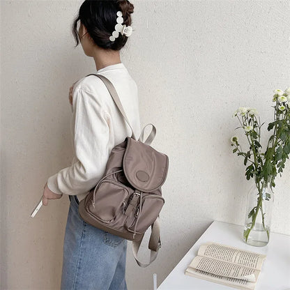 eybag Casual Nylon Designer Backpack Women Multiple Pockets Backpacks Teenager High Quality Travel Bags for Women School Bag Students