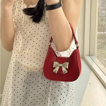 eybag Small Pink Womens Handbag Korean Fashion Pu Leather Elegant Sweet Gentle Chains Shoulder Bag Bow Cute Summer Ladies Bag