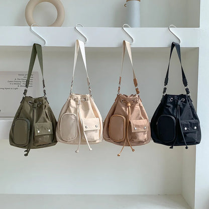 eybag Drawstring women Bucket Shoulder bags Large Brand Trending ladies Handbags and purses Waterproof Nylon Female Crossbody Bags