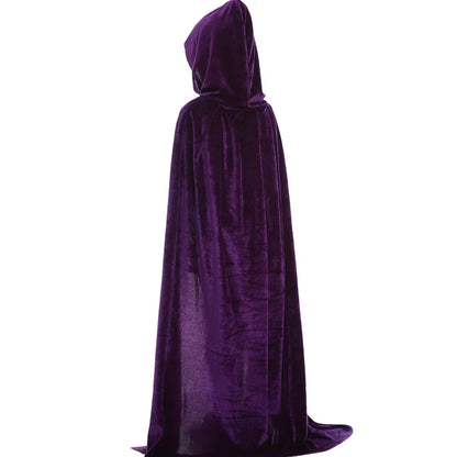 -Halloween Custom Halloween Adult Kids Witch Cloak Cape Hooded Cosplay Costume Death Cloak Carnival Party Halloween Long Cape 8 Colors