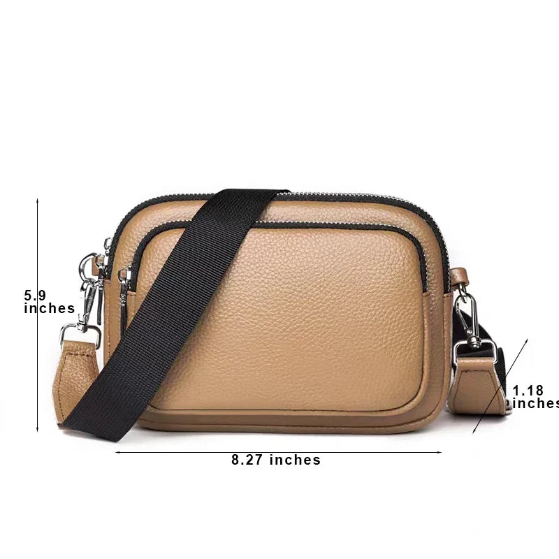 Lkblock Genuine Leather Designer Women Shoulder Bag Solid Color Cowhide Messenger Bag Small Purses and Handbag Female Cross Body Bag