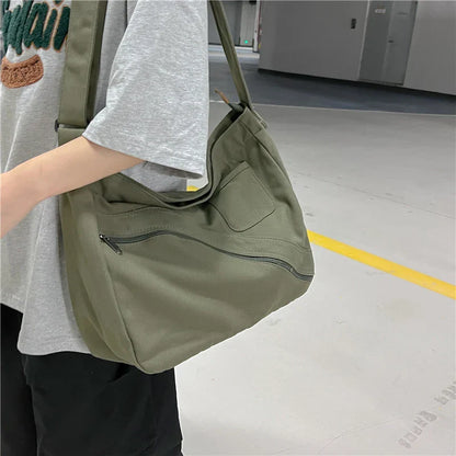 eybag New Trendy Female Shoulder Bag Cool Canvas School Messenger Bag Male Large Capacity Tote Fashion Travel Crossbody Bags For Women