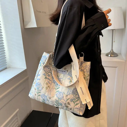 eybag Elegant Tote Bags for Women Floral Embroidery Casual Handbag Large Capacity Gentle Lady Fashion Shopping Shoulder Bag