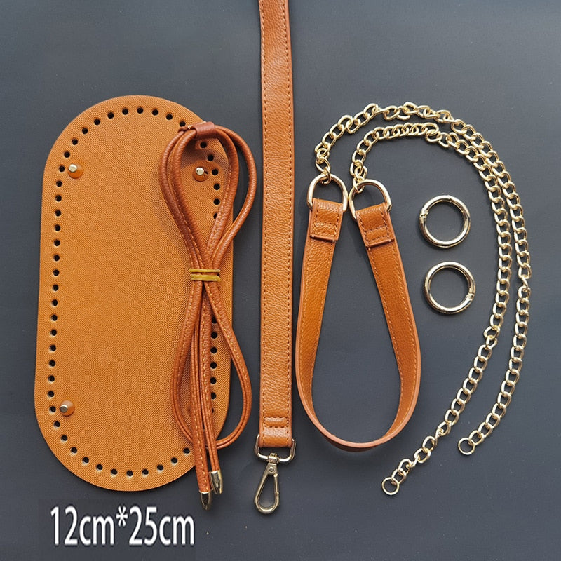 eybag 7pc Set Handmade Bag Bottom Flap Cover Hardware For Bags DIY HandBag Shloulder Straps For Knitting Bags Handbag Crossbody Bags