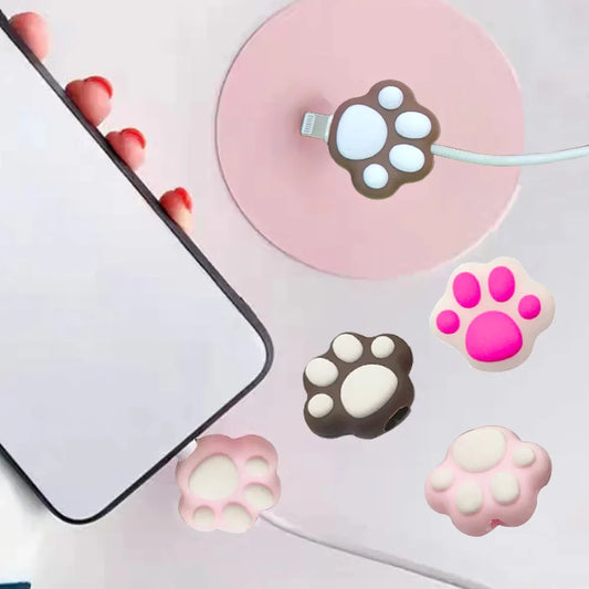 eybag 1Pcs Kawaii Cat Paw Cable Organizers Cartoon USB Cord Saver Cover Charger Line Protector Office Supplies Accessories Gifts