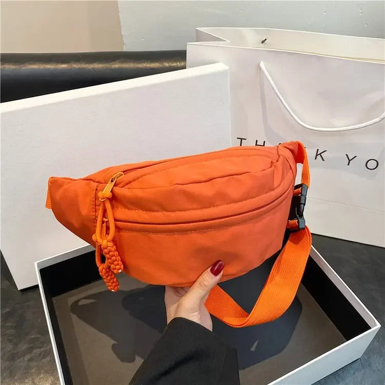 eybag 2024 Chest Bags for Women Sling Crossbody Waist Pack Canvas Running Waist Banana Bag Casual Fanny Packs Sport Half Moon Belt Bag