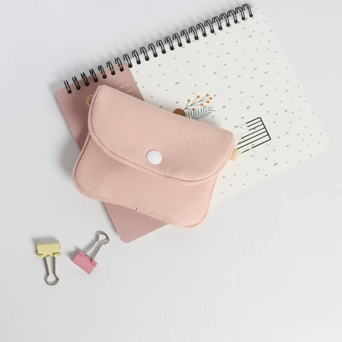 eybag 1 Piece Mini Portable Coin Purse Card Holder for Student Simplicity Solid Color Wallet Card Organizer Cute Small Lipstick Bag