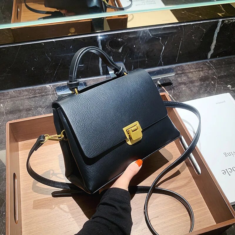 eybag - Retro Handbags For Women Flap Shape Pure Color Shoulder Crossbody Bags With Golden Hasp 2023 Designer Luxury Messenger Bag