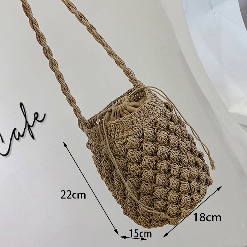 Lkblock New Half Round Straw Bags for Women Summer Beach Rattan Bag Handmade Woven Half Moon Crossbody Handbags Bohemia