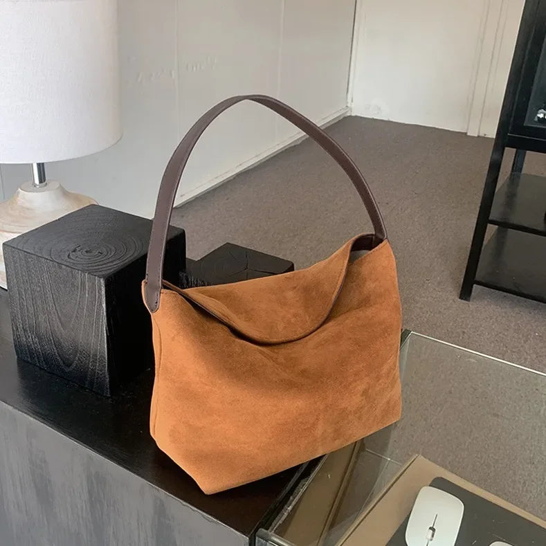 eybag Pu Leather Women Bags Brand Design Ladies Handbag Female Hobos Shoulder Bag Faux Suede Tote Brown Totes