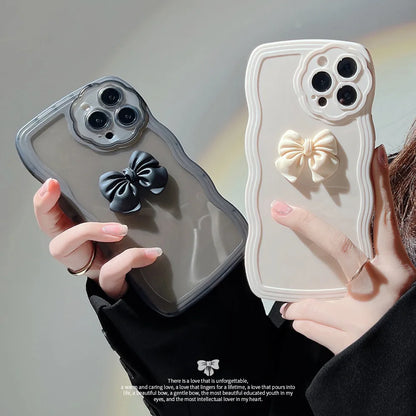 eybag 3D Bow-knot with Bracelet Phone Case for IPhone 15 14 13 12 11 Pro Max 15 Plus X XS Max XR 7 8 Plus SE Shockproof Cover Funda