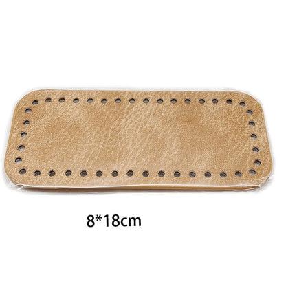 eybag 8x18cm Oval Long Bottom for Knitted Bag PU leather Bag Accessories Handmade Bottom With  holes DIY Crochet Bag Bottom