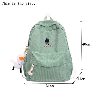 eybag Corduroy Backpack Cute Fashion Women Backpack Female Girl School Backpack Female Travel Shoulder Bags For Teenage Mochila