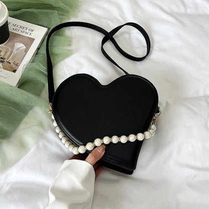 eybag Fashion Girly Design Love Shoulder Bag PU Leather Women's Clutch Purse Handbags Vintage Pearl Female Heart Tote Crossbody Bags