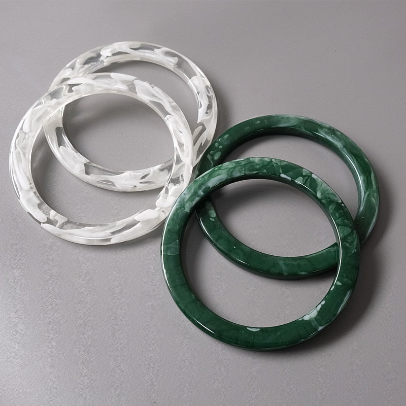 eybag Woman Bag Accessory White Green Acrylic Resin Bag Parts Luxury Handcrafted Wristband Women Replacement Bag Handle Circlet