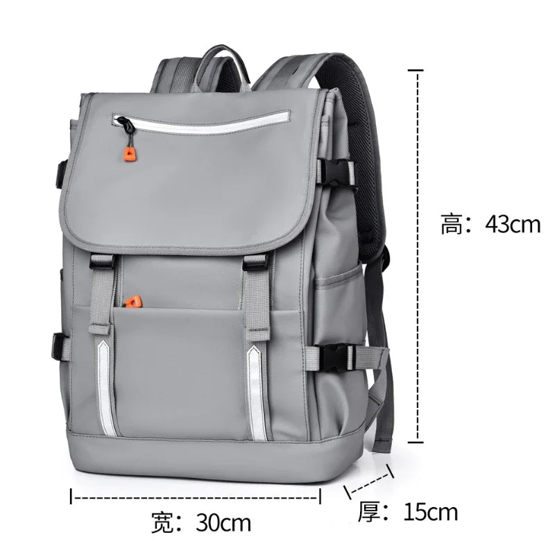 eybag New Street Trend Fashion Sports Solid Color Men's Backpack College Students Schoolbag Large Capacity Waterproof Trave Backpacks