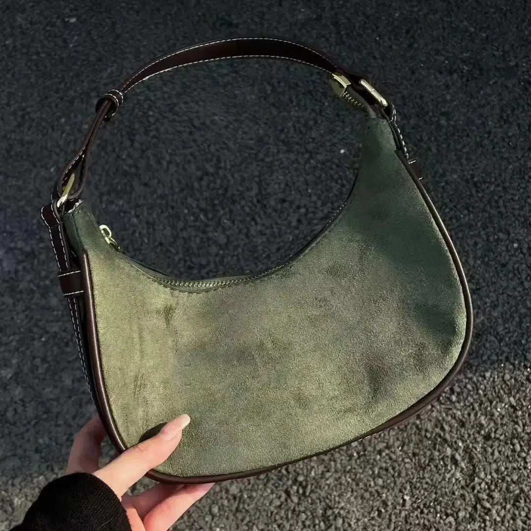 eybag Casual Green Underarm Bag Women New Vintage Hot Girls Leather Solid Shoulder Bag Female Retro Elegant Y2k Handbag Purse